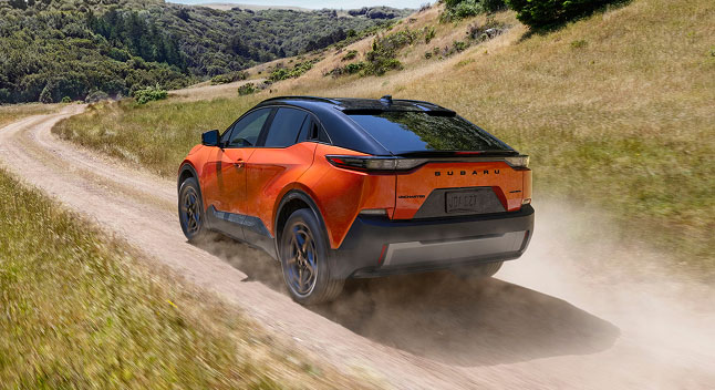 The Subaru Uncharted driving off-road